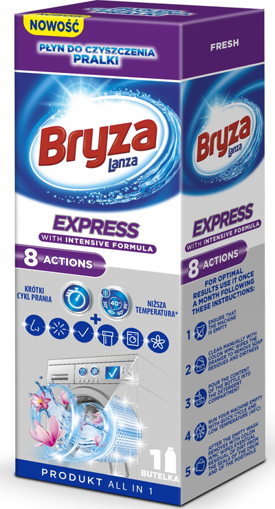 Solucion pastrimi për lavatriçe Bryza Lanza Express 8 Action Fresh, 250 ml