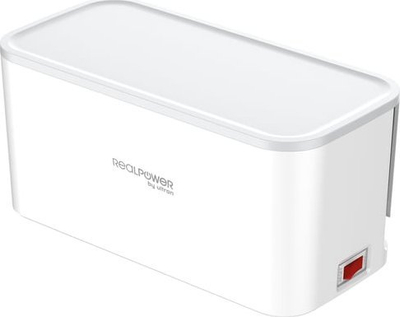Zgjatës elektrik RealPower PowerBox 522, 5 presa AC, 1.5 m, me USB, i bardhë
