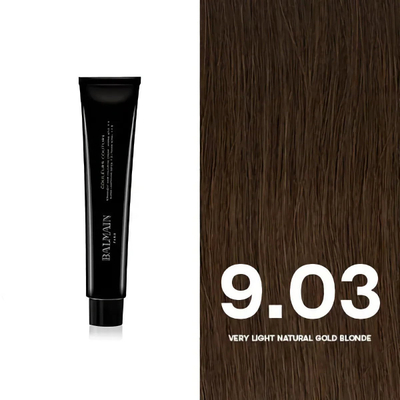 Bojë flokësh Balmain Professionnel Couleurs Couture 9.03, permanente, bionde natyrale e artë, 60 ml