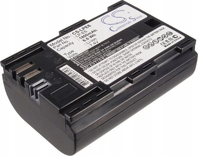 Bateri për kamerë Cameron Sino CS-LPE6, 1800mAh, Li-ion, e zezë