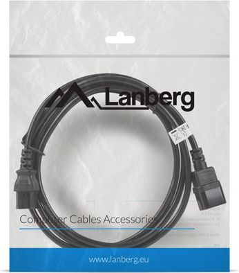Kabllo e energjisë Lanberg IEC 320 C13 - C14, 3m, e zezë (CA-C13E-11CC-0030-BK)