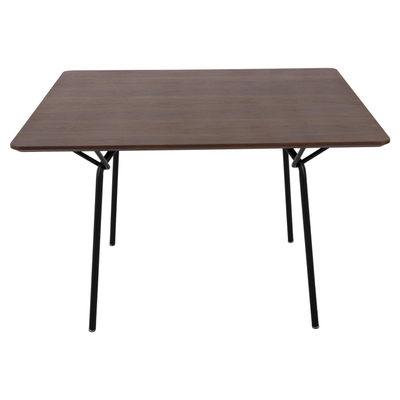 Tavolinë ngrënieje Hobby Life TRENK HM9614.02, MDF me furnir lisi, 120x120x75 cm, walnut me këmbë të zeza
