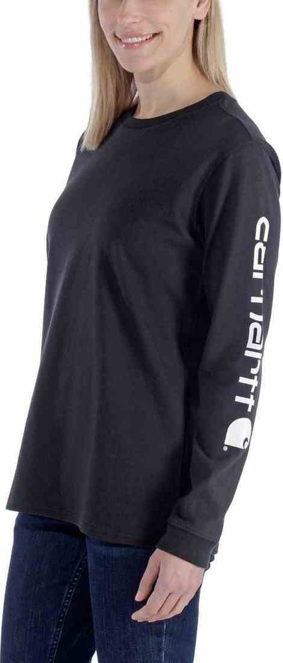 Bluzë me mëngë të gjata Carhartt Workwear Logo, për goca, XS, e zezë