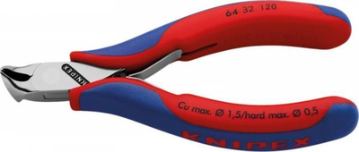 Pinca prerëse frontale Knipex, për elektronikë, doreza ergonomike, çelik i fortësuar