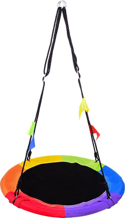 Lëkundëse Stork Nest Funfit, diametër 110cm, kapacitet 150kg, shumëngjyrëshe