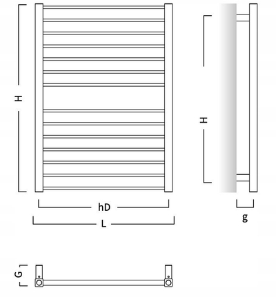 Radiator kombinim Hopa Piko RADPIK501535, 152.9x53 cm, për banjo, i bardhë me shkëlqim