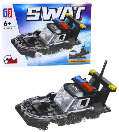 Set blloqesh ndërtimi LEAN Toys SWAT 2 në 1, 92-117 copa, mjete transporti