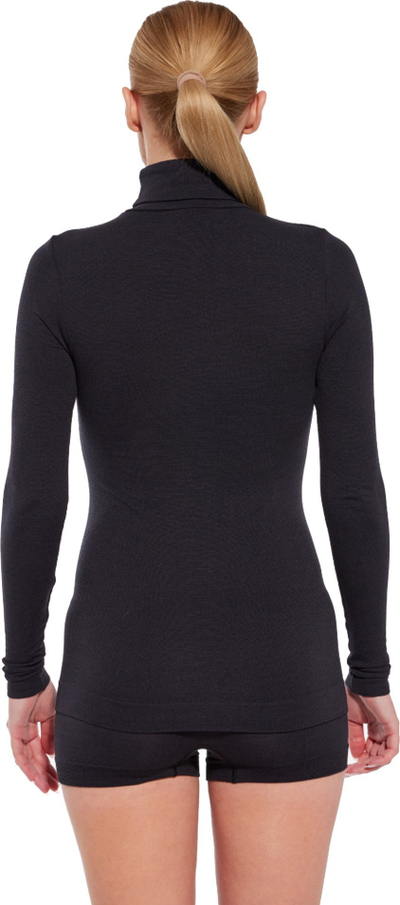 Bluzë termike me jakë golf Brubeck Comfort Merino Wool, për gra, merino, e zezë