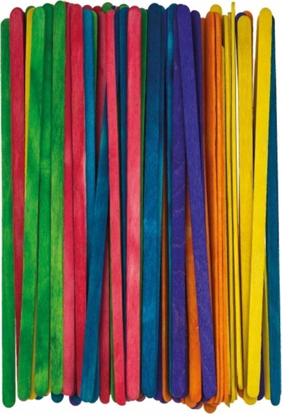 Shkopinj druri kreativë BREWIS, 17.8cm, 80 copë, shumëngjyrëshe