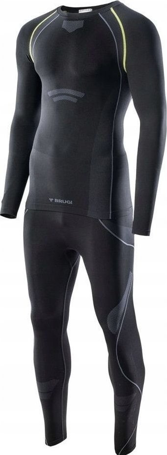 Set termounterveshje Brugi 4RCG për burra, pa qepje, material që merr frymë, i zi