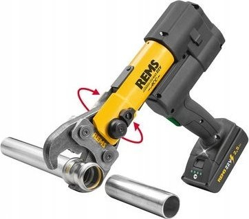 Vegël presimi me bateri Rems Akku-Press Li-Ion, motor 380W, bateri 14.4V, e verdhë