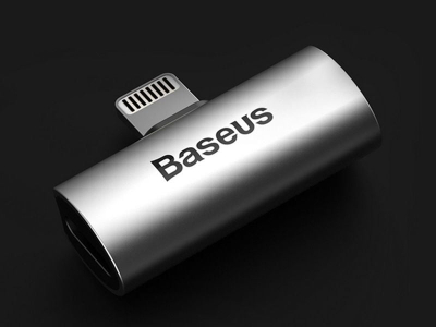 Adapter Lightning Baseus CAL46-S1, 2 në 1, 2x Lightning, argjendtë e zezë