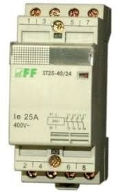 Kontaktor modular F&amp;F ST25-20/24, 25A, 2NO 24V AC, gri