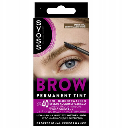 Боја за веѓи Syoss Brow Tint, Light Brown, 10 ml, светло кафеава