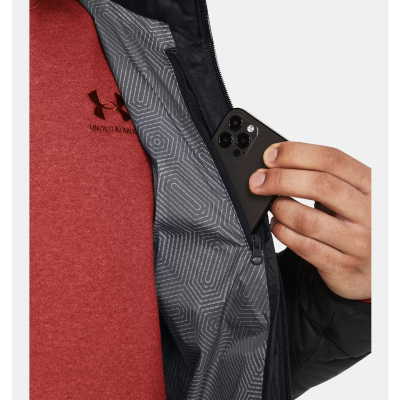 Зимска јакна со пердув Under Armour Legend, UA Storm, со капуљача, црна