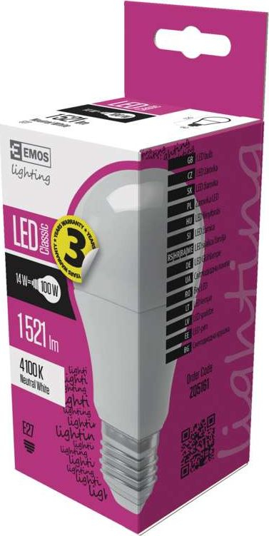 Llambë LED EMOS Classic A60, 14W, E27, dritë e bardhë neutrale