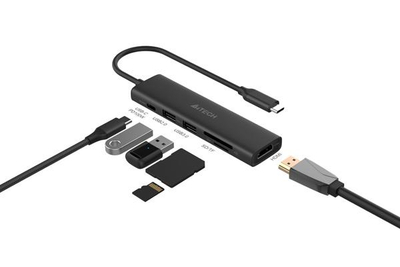 Docking station A4Tech DST-60C, Type-C, HDMI 4K 60Hz, 6 porta, i zi