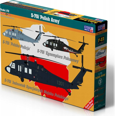 Сет модел хеликоптер MisterCraft S-70i Полска армија, размер 1:72, 101 дел, повеќебоен