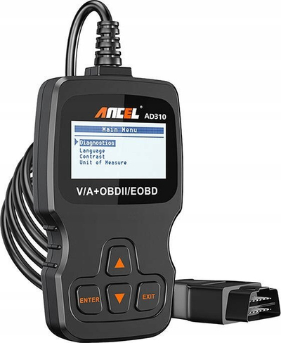 Skaner diagnostikues OBD2 Ancel AD310 AC103, ekran LCD, dizajn kompakt, portokalli