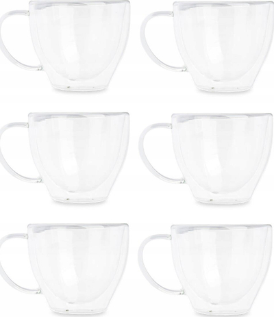 Set filxhanësh qelqi borosilikat, 140ml, set 6 copë, transparent