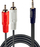 Kabllo audio Lindy Jack 3.5mm në 2x RCA, 5m, e zezë