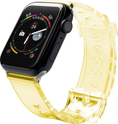 Rrip për orë inteligjente Strap Light për Apple Watch 38/40mm, TPU, i tejdukshëm i verdhë