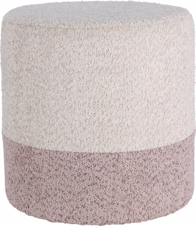 Stol për këmbë Boucle, material poliestër boucle, 35 cm, i bardhë