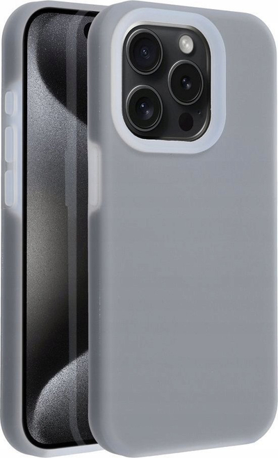 Futrollë telefoni Candy Case për iPhone 14 Pro, silikoni, antirrëshqitëse, gri