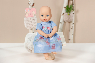Veshje kukulle Baby Annabell Blue Dress 709610, për kukulla deri 43cm, me varëse, blu e çeltë