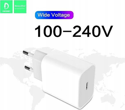 Karikues muri Vega Denmen TA800, 25W PD, USB‑C me kabllo USB‑C në Lightning 2m, i bardhë