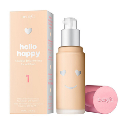 Bazë për grim Benefit Hello Happy (Flawless Brightening) 02, 30 ml