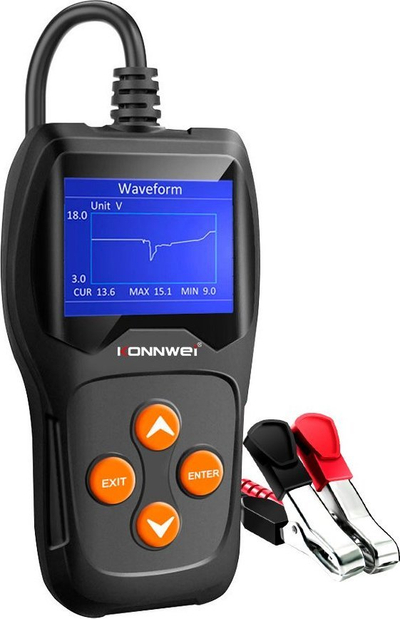Tester baterie Konnwei KW600, për bateri 12V, ekran LCD, gri