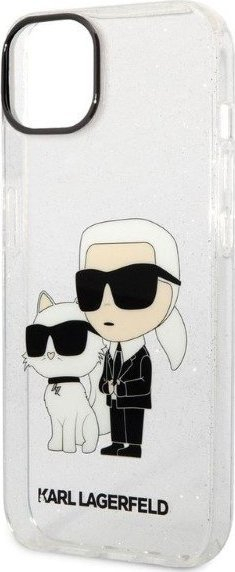 Mbulesë telefoni Karl Lagerfeld KLHCP14MHNKCTGT, për iPhone 14 Plus, e tejdukshme, me shkëlqim