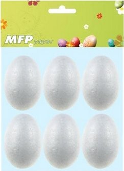 Vezë zbukurimi prej polisteroli MFP, 6 cm, set me 6 copë, të bardha