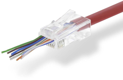 Мрежен конектор Нedis RJ45 со поминување, CAT5 CAT5e, сет 10 парчиња, проѕирен