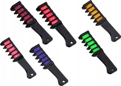 Set për lyerje flokësh Hair Color Comb, 6 copë, shkumës me ngjyra, shumëngjyrësh