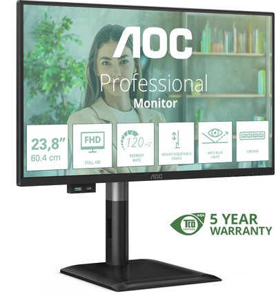 Monitor AOC 24P4U, 23.8\", Full HD 1920x1080, i zi