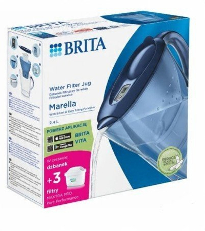 Shtambë filtrimi Brita Marella, 2.4L, 3 fishekë MAXTRA PRO Pure Performance, e bardhë