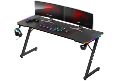 Tavolinë gaming Huzaro Hero 4.8 RGB, 160cm, LED RGB, e zezë