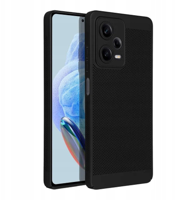 Mbrojtëse telefoni Breezy për Xiaomi Redmi Note 14 Pro 4G, plastike, ventiluar, e zezë