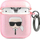 Mbrojtëse Karl Lagerfeld me shkëlqim për AirPods 1/2, TPU, rozë me xixa