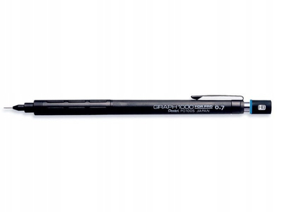 Механичка пенкало Pentel Graphear PG1007, 0.7mm, метално тело, црно