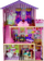 Дрвена куќа за кукли Leantoys Stella, 126 cm, со балкон и лифт, повеќебојна