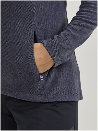 Bluzë termike për goca Craft Core Edge Thermal Midlayer, me zinxhir gjysëm, me mëngë t’gjata, gri e errët