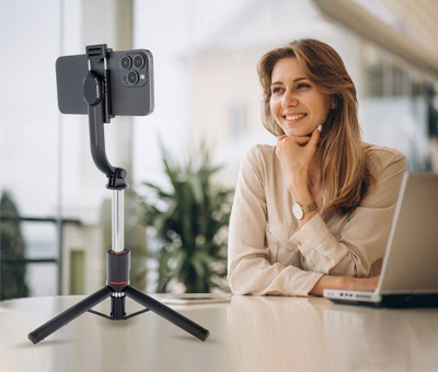 Shkop selfie tripod SSTR-13 me telekomandë Bluetooth, 21-133 cm, i zi