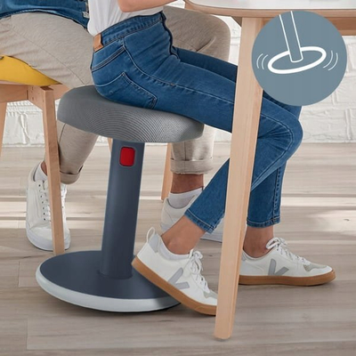 Stol zyre Leitz Ergo Cosy Sit Stand, ergonomik, rregullim lartësie, gri velvet