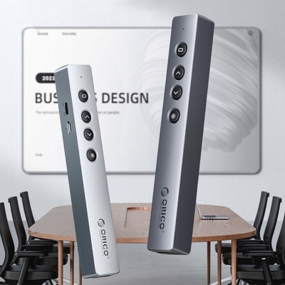 Telekomandë prezantimi ORICO Wireless Presenter, 2.4 GHz, me lazer të kuq, gri argjendtë