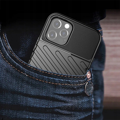 Këllëf telefoni Thunder Armored për iPhone 13 Pro, TPU, antishok, i zi