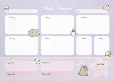 Planifikues javor Pusheen Moments, 54 faqe, format A3, shumëngjyrësh