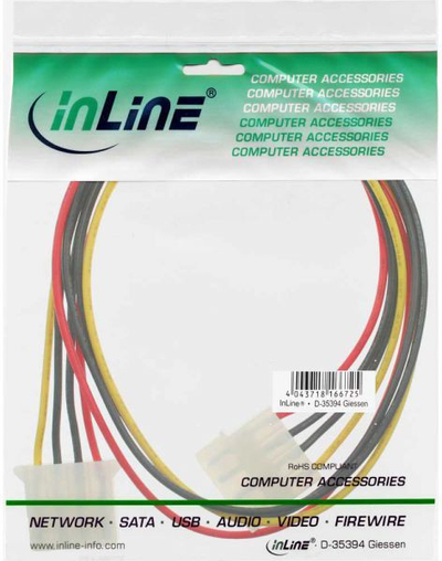 Zgjatuese InLine Extension 4 Pin Molex M- F, 0,5m (29650B)